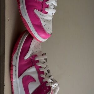 Nike White and Hot Pink Low-Top Sneakers
